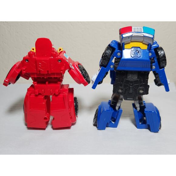 Transformers Playskool Rescue Bots Police Car And Heatwave Fire Bot Pre-owned - Picture 2 of 8